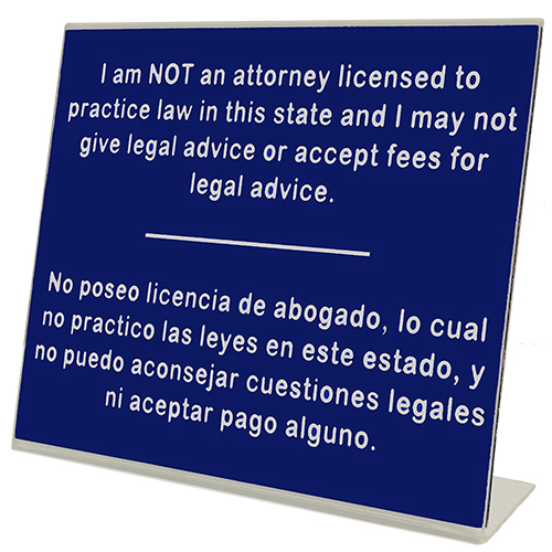 I Am Not a Lawyer Utah Notary Desk Sign