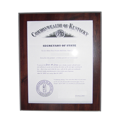 Utah Notary Commission Frame Fits 11 x 8.5 x inch Certificate