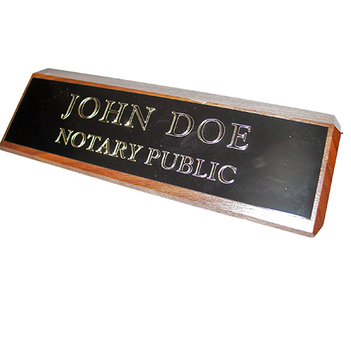 Utah Notary Walnut Desk Sign